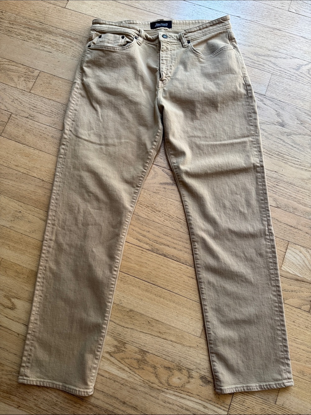Revtown Men's Tan Straight-Leg Pants, size 36 x 32